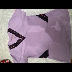 Greys anatomy light purple scrub top
